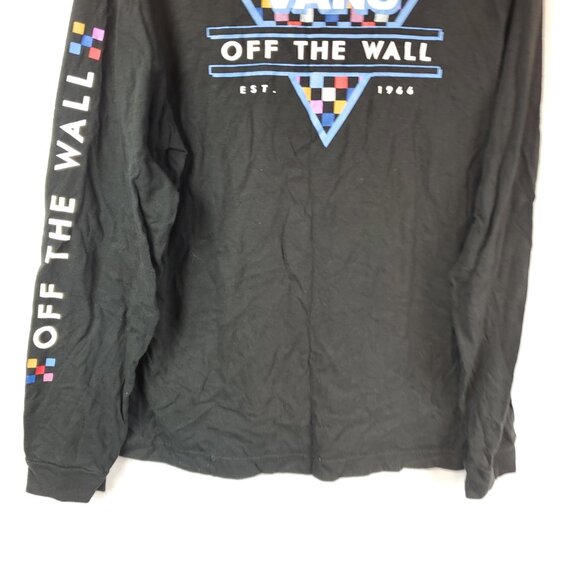 Vans Off The Wall Long Slv Black Checkered Graphic Print TShirt Sz X Large - Picture 10 of 11
